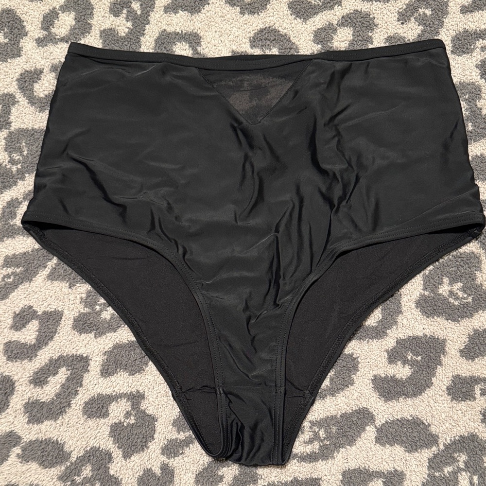 Curvy Kate High-Waisted Black Bikini Bottoms With Cutouts Size L